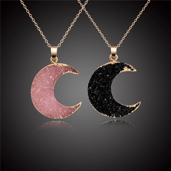 Faux Druzy Moon necklace - Picture 2 of 5